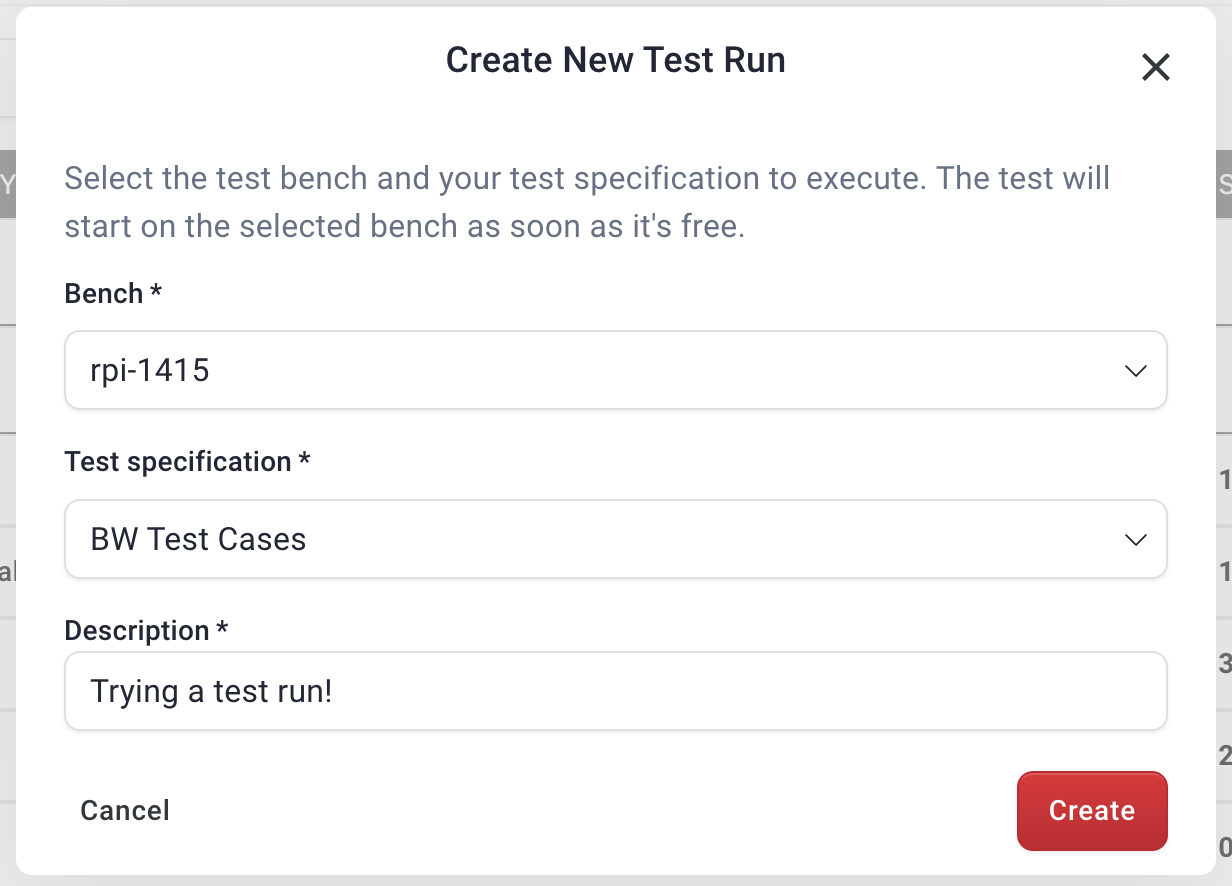 Create Test Run