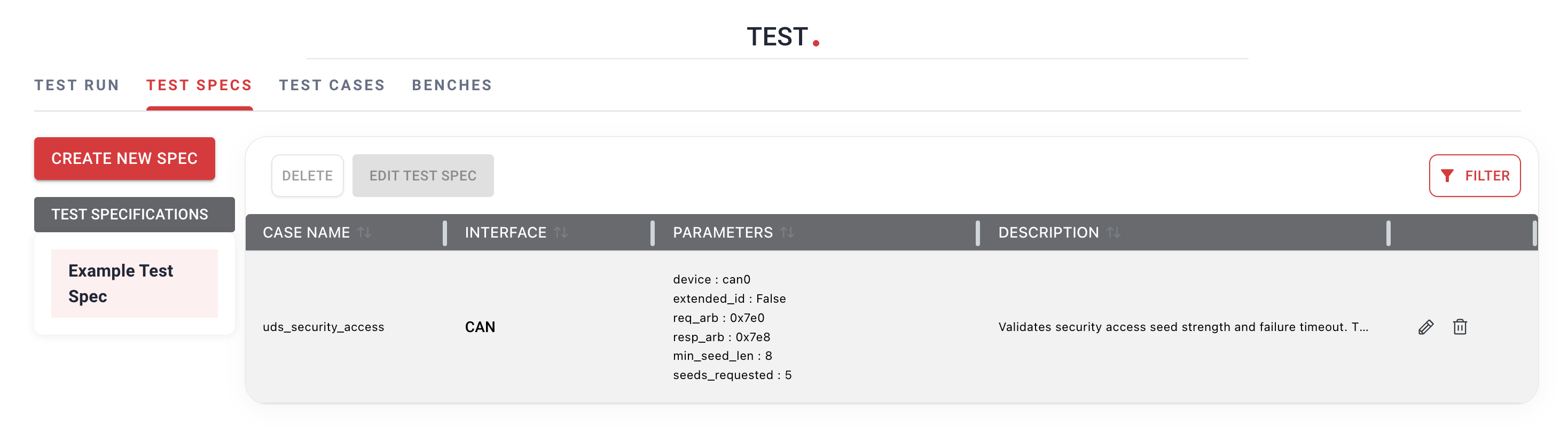 VSEC Test Spec
