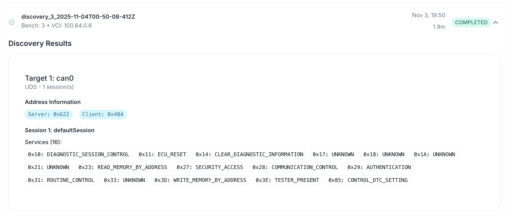 UDS Discovery Results